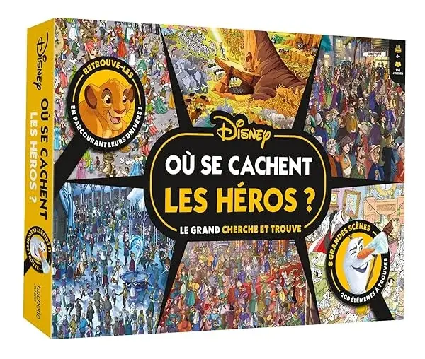 DISNEY - Coffret de jeu Cherche et trouve - Où se cachent les héros Disney ?