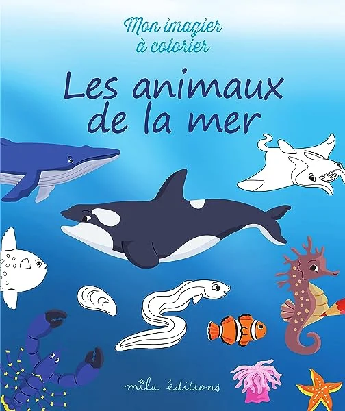 Mon imagier à colorier : les animaux de la mer