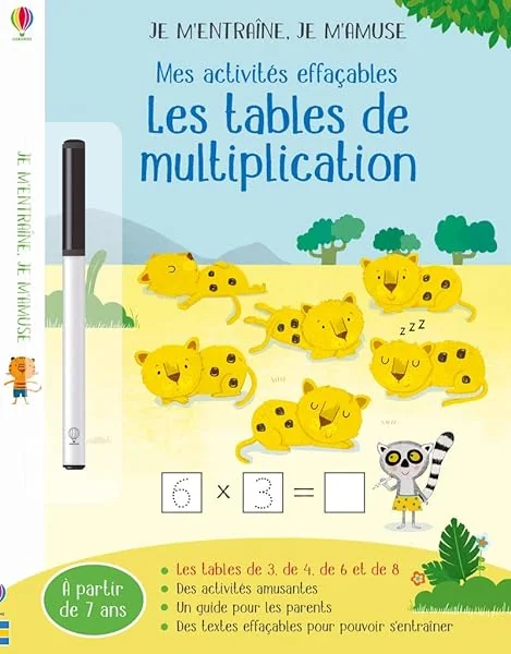 Les tables de multiplication (3,4,6,8) - Je m'entraîne, je m'amuse - Mes activités effaçables