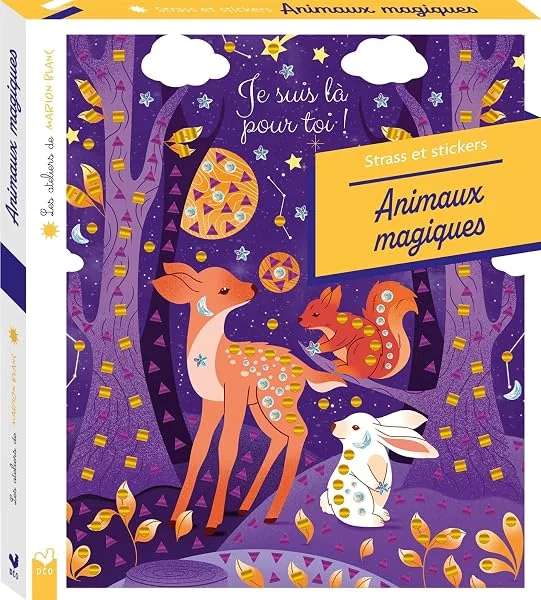 Les ateliers de Marion Blanc - Strass et stickers Animaux magiques - boîte avec accessoires