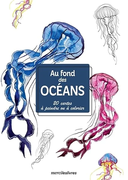 Au fond des océans (cartes): 20 cartes à peindre ou à colorier