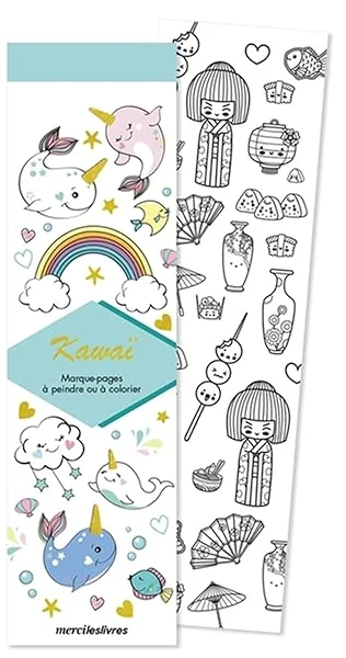 Marque-pages - Kawaï: 50 marque-pages à peindre ou à colorier