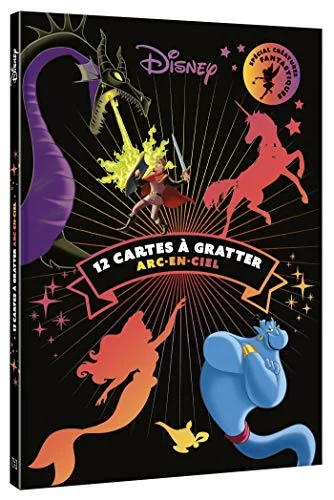 DISNEY - Les Ateliers - Bloc - 12 cartes à gratter Arc-en-ciel - Créatures fantastiques