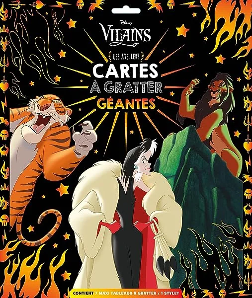DISNEY - Les Ateliers Disney - Mes cartes à gratter géantes - Vilains