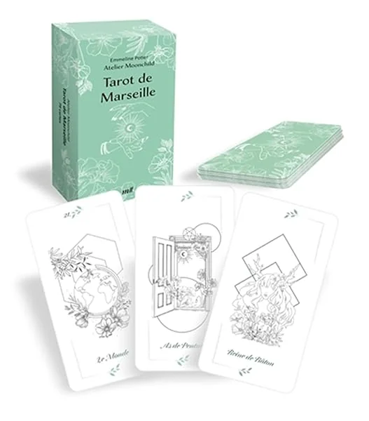 Tarot de Marseille - Jeu de cartes divinatoires: 79 cartes illustrées par la cartomancienne Atelier Moonchild
