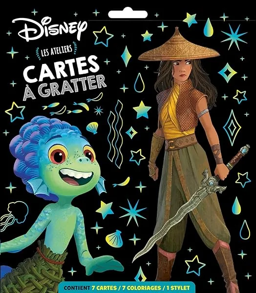DISNEY PIXAR - Pochette Cartes à gratter - Raya et autres héros