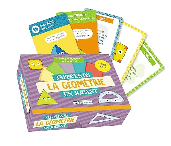 J'apprends la géométrie en jouant: 1 livret pédagogique et des cartes 7 ans et plus