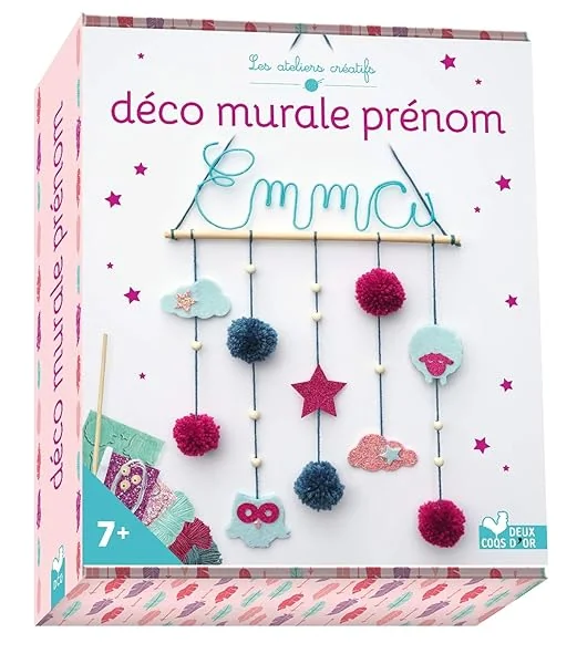 Déco murale en fil de fer Mon prénom - coffret avec accessoires