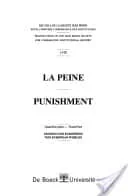 Recueils de la société Jean Bodin. La peine, tome 4