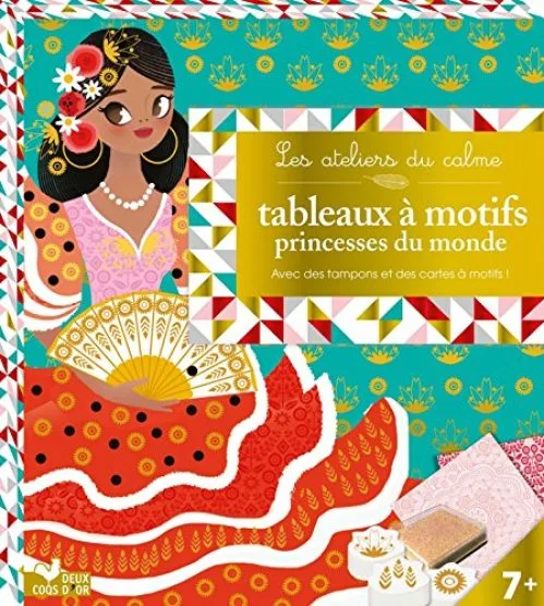 Tableaux à motifs princesses du monde - boite avec accessoires: Avec des tampons et des cartes à motifs !
