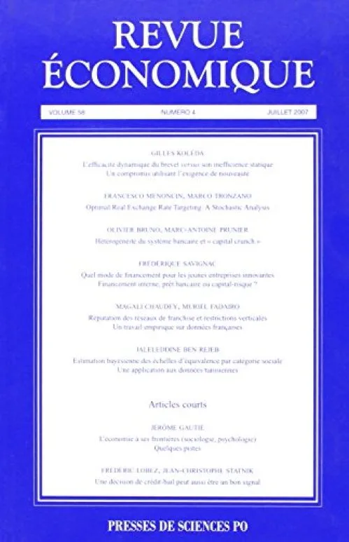Revue économique, N° 58 :