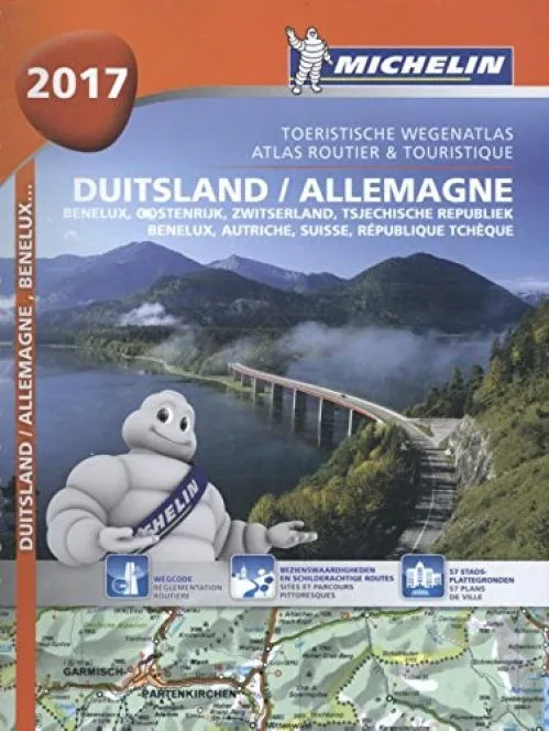 Deutschland, Benelux, Suisse, Österreich, Ceská Republica 2017: Strassen- und Reiseatlas