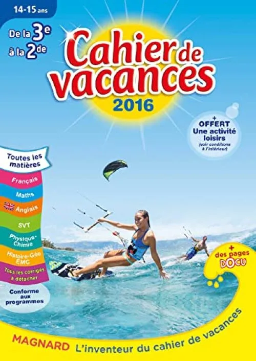 Cahier de vacances de la 3e à la 2e