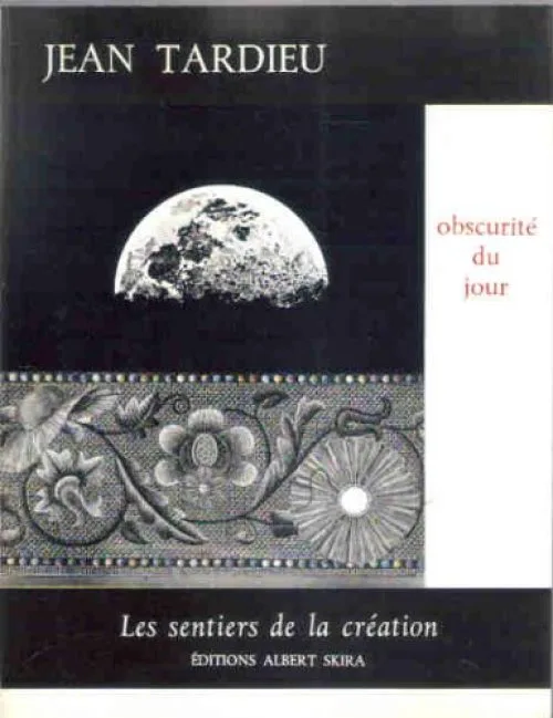 Obscurité du jour. in-8, 16, 5x21, 5 cm, broché, couv. illustrée par max ernest, 123 pp. édition originale, ex. du tirage courant.
