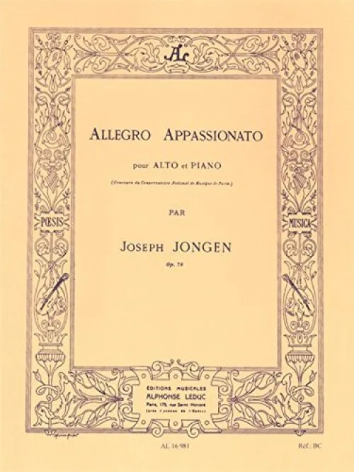 Partitions classique LEDUC JONGEN J. - ALLEGRO APPASSIONATO OP.73 - ALTO & PIANO Alto