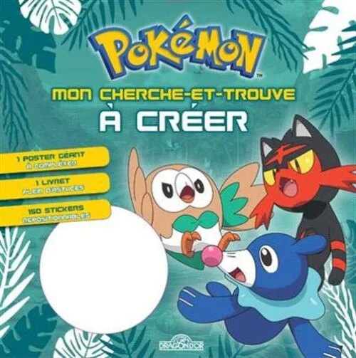Pokémon Mon cherche-et-trouve à créer (Brindibou, Flamiaou, Otaquin) - Pochette de loisirs créatifs - Dès 6 ans