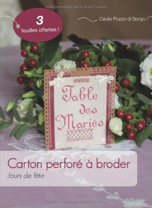 Carton perforé à broder : Jours de fête
