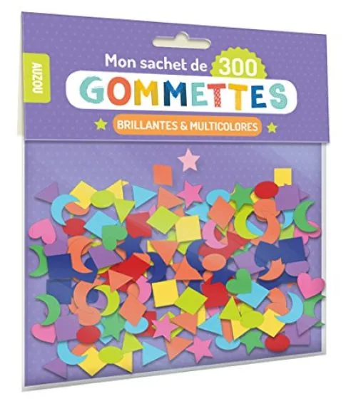 Mon sachet de 300 gommettes brillantes et multicolores
