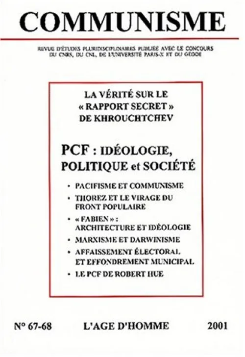 C67-68 communisme 2002 : PCF, idéologie, politique et société