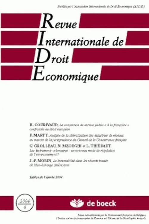 Revue Intern.Ationale de Droit Economique 20044