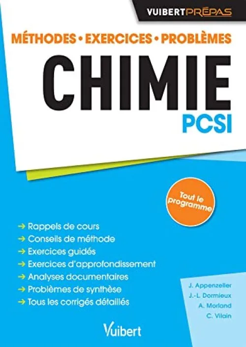 Chimie PCSI - Méthodes. Exercices. Problèmes