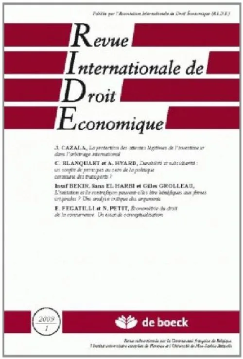 Revue International de Droit Economique 2009/1