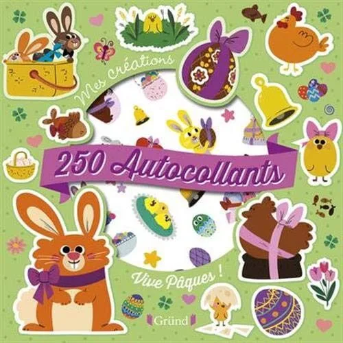 250 autocollants : Vive Pâques Pochette d'autocollants d'animaux, d'ufs et de motifs À partir de 3 ans